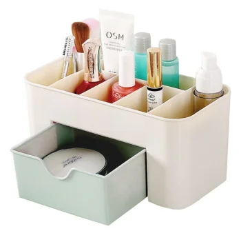 Cosmetics organizer white - green