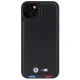BMW iPhone 15 Plus vāciņš Leather Stamp Tricolor, melns