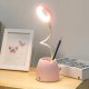 LED Desk Lamp with Organizer and Pen Holder, Pink