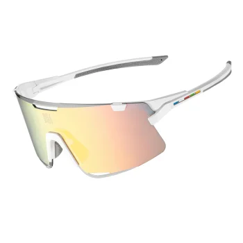 Velo brilles Rockbros SP338 ROAD TO SKY ar 3 maināmām lēcām, krēmkrāsā