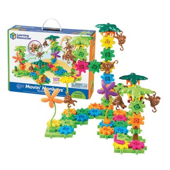 Celtniecības Bloku Konstruktoru Komplekts Pērtiķi, 103 gab | Constructor Set of Gear Building Blocks Monkeys