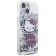 Hello Kitty iPhone 15 vāciņš IML Kitty On Bricks Graffiti, balts