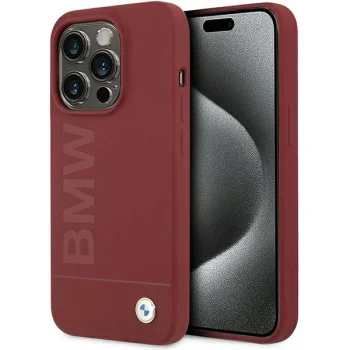 BMW iPhone 15 Pro vāciņš Silicone Big Logo MagSafe, sarkans