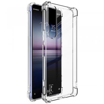 Sony Xperia 1 IV IMAK Soft TPU Case Shock-Absorbing Protection Cover with Screen Protector, Transparent | Telefona...