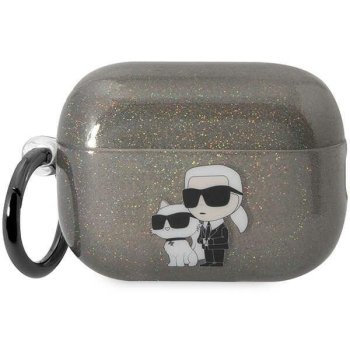 Чехол Karl Lagerfeld для AirPods Pro 2 KLAP2HNKCTGK Черный Glitter NFT Karl&Choupette