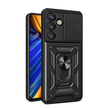 Hybrid Armor Camshield vāciņš Xiaomi 15 5G ar kameras aizsegu, melns