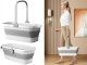 Large 10L Collapsible Silicone Basin Bucket, Folding Laundry Basket for Camping & Home