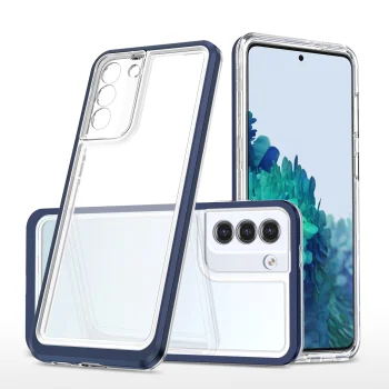 Чехол Hybrid Armor Clear 3in1 для Samsung Galaxy S23, прозрачный с синей рамкой