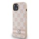 DKNY iPhone 15 / 14 / 13 vāciņš Checkered Mono Pattern & Printed Stripes, rozā