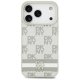 DKNY rūtainais ar drukātām svītrām iPhone 17 Pro vāciņš - bēšs | Phone Case Cover