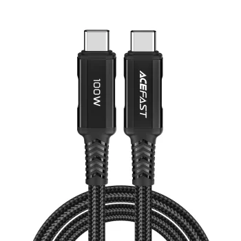 Кабель Acefast C4-03 USB-C - USB-C, 100W, 5A, 480 Мбит/с, 2м, черный