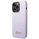 Guess iPhone 14 Pro Case Silicone Vintage Gold Logo, Purple