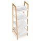 ModernHome 4-Tier Shelving Unit with Bamboo Frame and MDF Shelves