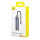 Baseus UltraJoy Series 5-in-1 USB-C centrmezgls (Hub) HDMI, USB 3.0, PD, RJ45, pelēks