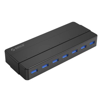 Orico Hub 7x USB 3.0 centrmezgls ar barošanas bloku, melns