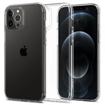 Apple iPhone 12 / 12 Pro 6.1" Spigen Ultra Hybrid Case Cover, Crystal Clear | Чехол Кабура Кейс...