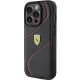 Ferrari Twist Metal Logo vāciņš iPhone 15 Pro, melns