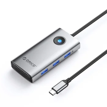 USB-C хаб Orico PW11-6P 6-в-1 (3x USB-A, 1x USB-C, PD, HDMI), серый