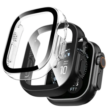 Tech-Protect Defense ümbrised Apple Watch 49 mm jaoks, must ja läbipaistev, 2 tk
