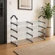 Metal Shoe Rack, 4 Tiers, 86x26x73 cm, Black/Silver