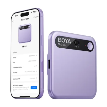 BOYA Notra diktofons ar MI transkripciju, 64 GB, Wi-Fi, Bluetooth, violets