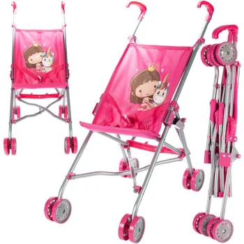 Детская Складная Игрушечная Коляска для Кукол, Розовая l Baby Foldable...