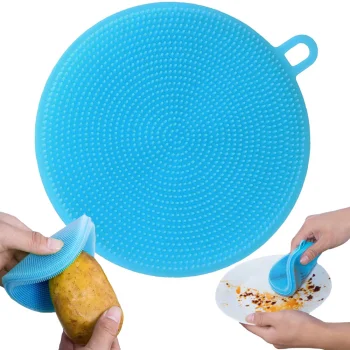 Silikona Sūkļa Tīrīšanas Birste Dārzeņu Trauku Tīrīšanai | Silicone Washer Sponge Scouring Brush Vegetable