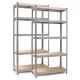 Humberg HR-812 metāla noliktavas plauktu komplekts, 2 gab., 180x90x40 cm