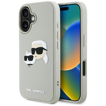 Karl Lagerfeld 3D Rubber Double Heads vāciņš Apple iPhone 16, Bēšs