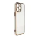 Чехол для Samsung Galaxy A12 5G Lighting Color Case с золотой рамкой, белый