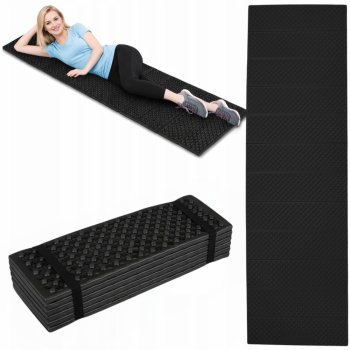 Saliekams putu tūrisma paklājiņš termiskais pārgājieniem, melns