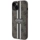 Guess iPhone 14 Plus vāciņš 4G Printed Stripes MagSafe, brūns