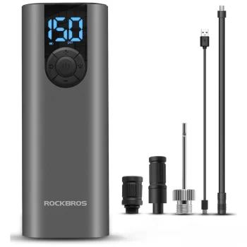 Rockbros 42720001001 elektriskais velosipēdu sūknis ar LED displeju, melns