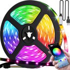 RGB LED Strip Lights 3m with Bluetooth App and Remote Control, Black