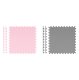Puzzle foam mat 180x180cm 9 pcs grey pink