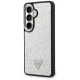 Чехол Guess Fixed Glitter Triangle MagSafe для Samsung Galaxy S26, серебристый