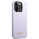 Guess iPhone 14 Pro vāciņš Silicone Vintage Gold Logo, violets
