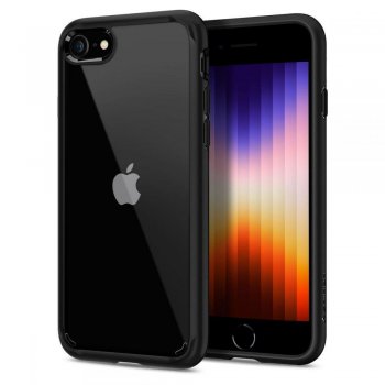 Apple iPhone 7 / 8 / SE (2020) (2022) 4.7" Spigen Ultra Hybrid Case Cover, Black | Чехол Кабура Кейс...