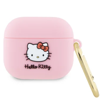 Чехол Hello Kitty для AirPods 3 Silicone 3D Kitty Head, розовый