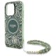 Guess iPhone 16 Pro Max Case IML Flowers Allover Electro with Pearl Strap, Green