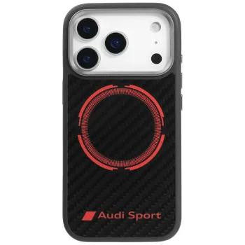 Audi iPhone 17 Pro vāciņš RSQ Carbon Fiber Sport Red Circle MagSafe, melns
