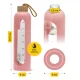 4FIZJO Glass Sports Water Bottle 1 L with Silicone Sleeve, Pink