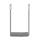 Спиральный кабель Newell USB-C - USB-C 100 Вт 1.5 м, силикон, серый