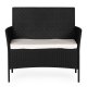 2-Seater Garden Sofa with Cushion Outdoor Bench MultiGarden, Black