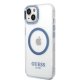 Guess Metal Outline MagSafe Case for iPhone 14 Plus / 15 Plus - Blue