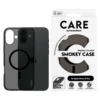 PanzerGlass iPhone 16 Plus vāciņš CARE Flagship MagSafe, dūmakains