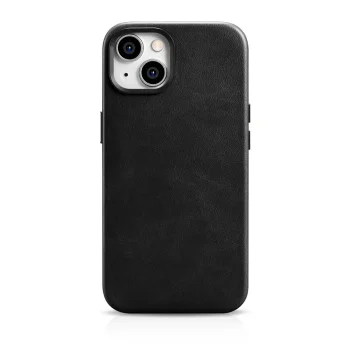 iCarer vāciņš iPhone 14 Plus ar MagSafe Oil Wax ādas WMI14220703-BK, melns
