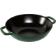 Чугунный вок Staub 30 см со стеклянной крышкой, зеленый