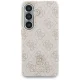 Чехол Guess 4G Rhinestone Round Logo MagSafe для Samsung Galaxy S26, розовый