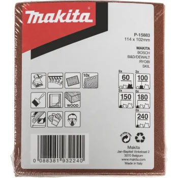 Набор шлифовальной бумаги Makita P-15883 102 x 114 мм на липучке, 10 шт.